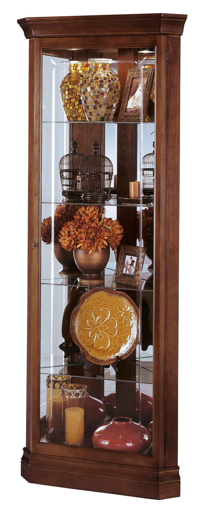 Brown Corner Curio Cabinet